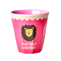 Pink Lion Print Melamine Cup By Rice DK